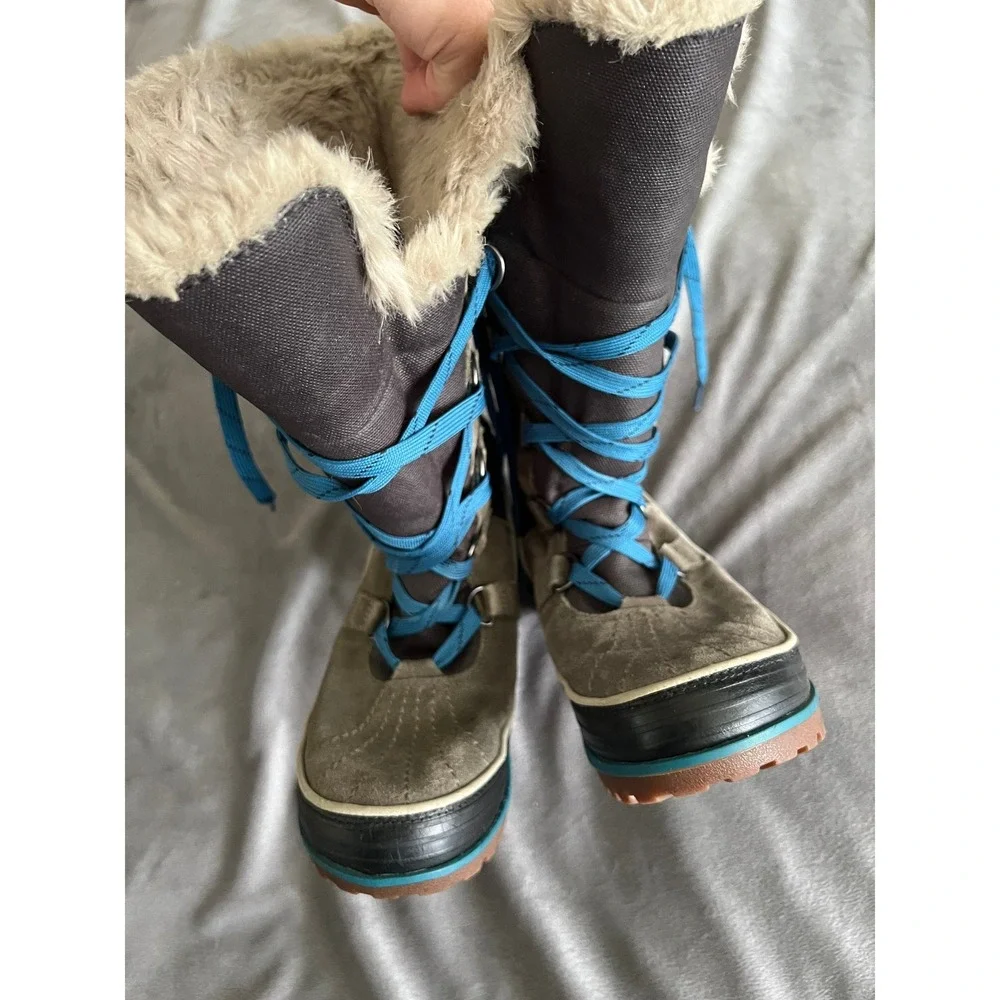 Sorel Tofino II Waterproof Winter Boots Grey Blue NL2094-213 Womens 7.5